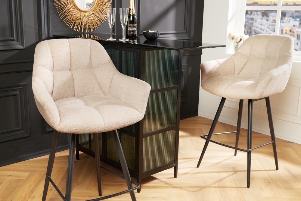 LuxD Designová barová otočná židle Vallerina béžová